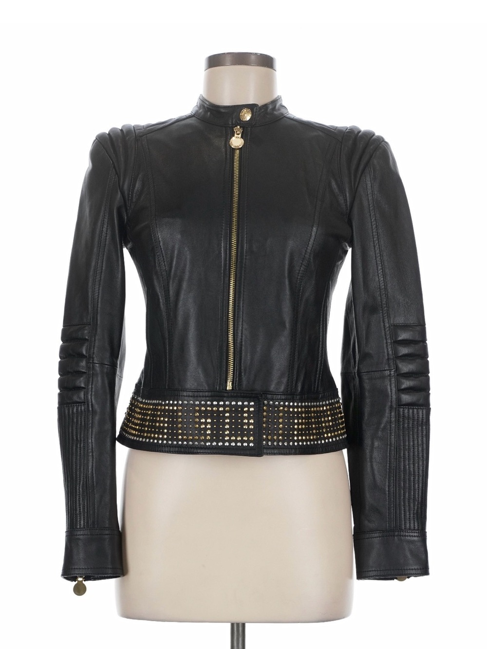 Versace for H&M Women's Black Studded Leather Jacket